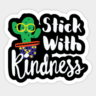 Funny Cactus Stick with kindness Orange Gift Unity Day Sticker